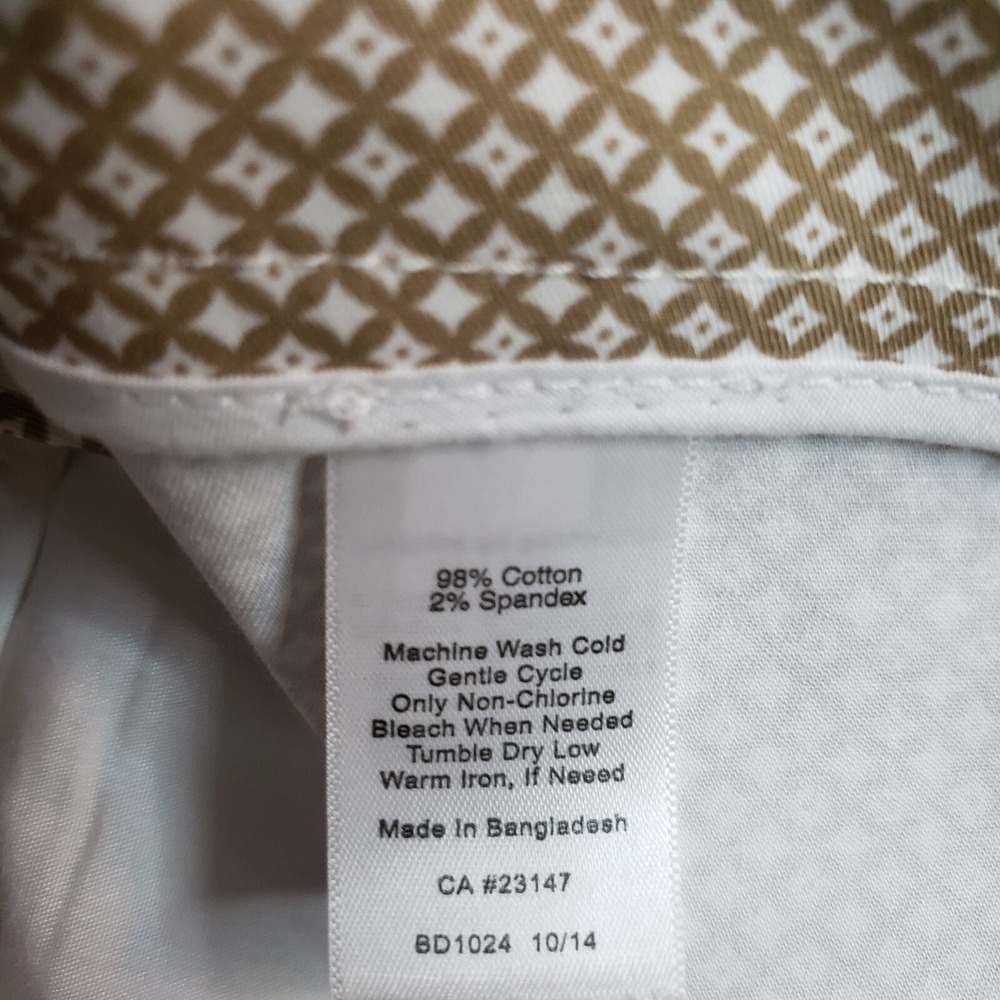 Talbots Pants Womens 10 Tan Heritage Side Zip Crop Wide Leg Loose Relaxed Career - Picture 9 of 10